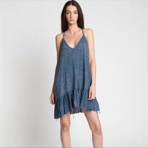 NEW One Teaspoon Muslin Wanderer Blue Polka Dot Dress Size S